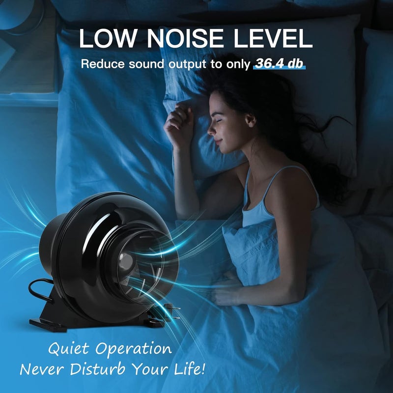 I-Power 4 Inch 230 CFM Inline Duct Ventilation Fan Quiet Vent Blower for Hydroponics Grow Tent, Greenhouse Air Circulation, Upgrade - Image 4